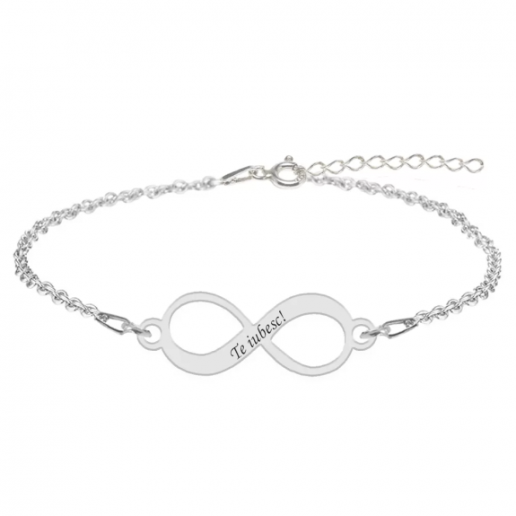 Bratara argint infinit 20 mm - personalizata cu text Bratara argint infinit 20 mm - personalizata cu text